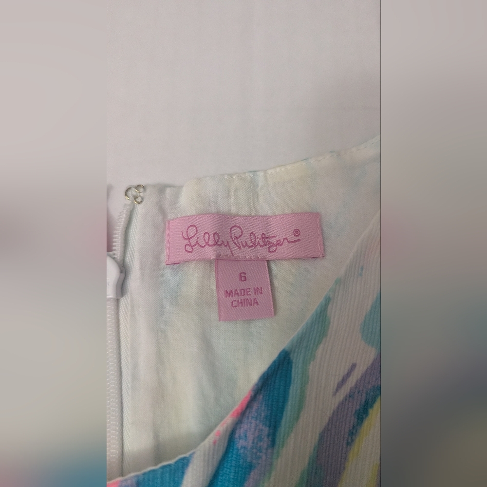 lilly pulitzer mila Shift Dress Sparkling Sands Size 6 Neon Pink Blue YellowNWOT - Picture 4 of 9